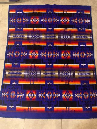 Pendleton Wool Blanket Beaver State Indian Native Aztec Geometric 54” X 71 "