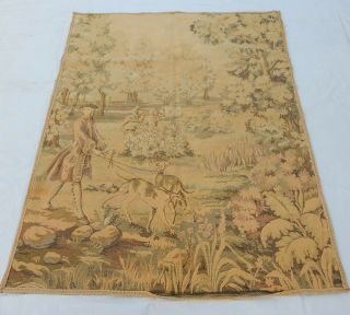 Vintage French Horse Ridding Scene Tapestry 136x47cm (t705)