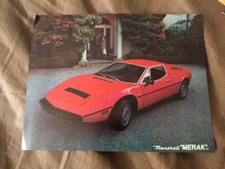 1975 Maserati Merak Color Brochure Sheet Prospekt