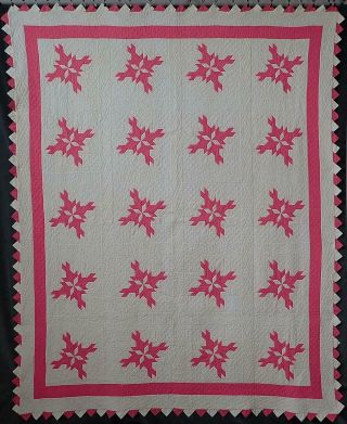 FINE QUILTING Vintage 30s Pink & White Doves In The Window QUILT 90 