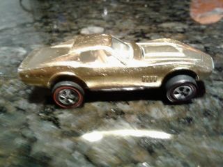 Redline Hotwheels Gold 1968 Custom Corvette Nm Shinny Usa Rare