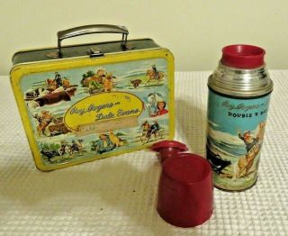 Vintage 1950’s Roy Rogers And Dale Evans Double R Bar Ranch Lunch Box & Thermos