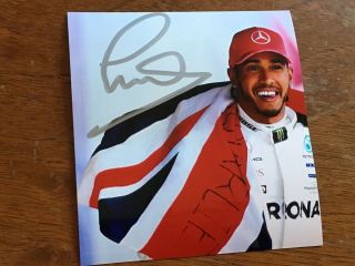 Lewis Hamilton Autograph Hand Signed Photo F1