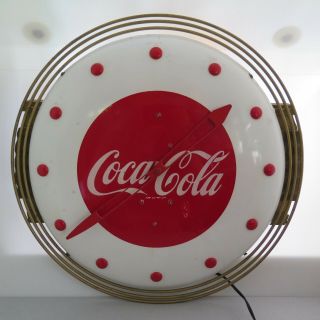 Vintage 1940s Art Deco Button Coca Cola Clock W/rings