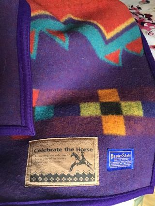 Fantastic Pendleton Beaver State Wool Blanket Southwest - Celebrate The Horse 3