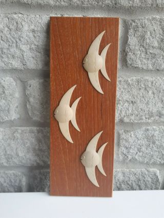 Vintage Mid Century Teak Wall Plaque Made In Germany