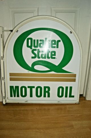 Quaker State Tombstone Sign With Frame.