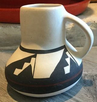 Ute Mountain Tribe Native American Pottery Travel Mug Coffee Cup Signed Mills