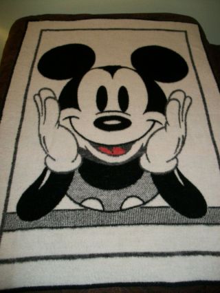 Biederlack Mickey Mouse Throw Blanket - Vtg 80 