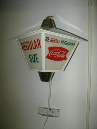 1960s Coca Cola Fishtail Light Lantern Sign X - Old Orig NEON PRODUCTS INC 2