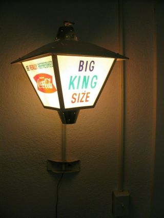 1960s Coca Cola Fishtail Light Lantern Sign X - Old Orig NEON PRODUCTS INC 3
