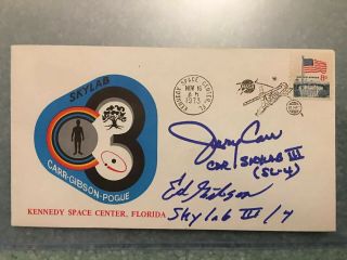 Nasa Skylab Logo Fdc First Day Cover Signed By Jerry Carr And Ed Gibson