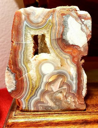 mexican crazy lace agate rough Lapidary self standing display 3