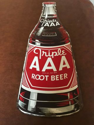 Large Vintage 1950 ' s Triple AAA Root Beer Soda Pop 44 
