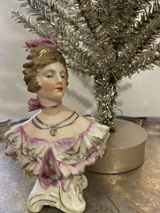 Porcelain Victorian Lady Head Bust Made In Japan