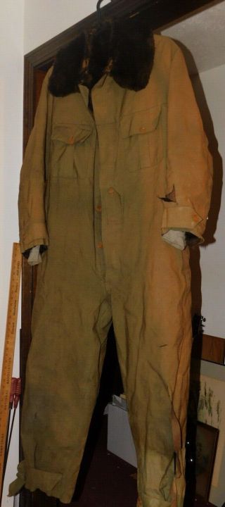 Wwii Ww2 Japanese Flight Flying Suit Pilot High Altitude Fur Lined Coveralls Raf