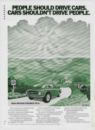 1970 Triumph Tr - 6 Feeling Of Control Vintage Print Color Ad