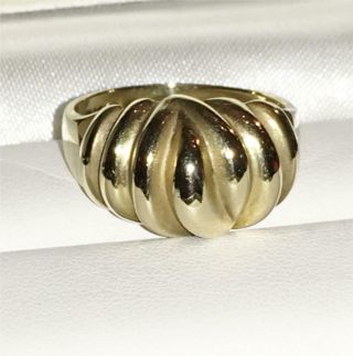 Vtg 14 K Gold Large Knot Domed Graduated Band Ring Mid Century Mod 1950 