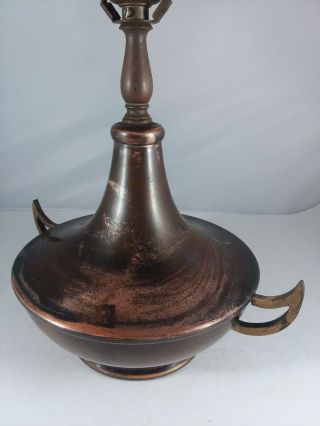 Vtg Copper Table Lamp Arts Crafts Mission COLONIAL BRASS CRAFTSMEN Aladdin READ 2