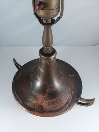 Vtg Copper Table Lamp Arts Crafts Mission COLONIAL BRASS CRAFTSMEN Aladdin READ 3