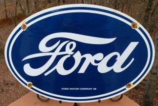 Old 1958 Ford Porcelain Sign Oil Gas Vintage Performance Parts