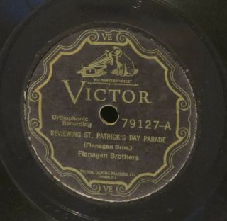 Irish 78 Victor 79127 Flanagan Bros Accordian Banjo Piano St.  Pat 