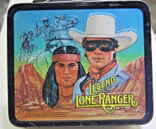 Vintage 1980 Alladin Legend Of The Lone Ranger Lunchbox With Thermos