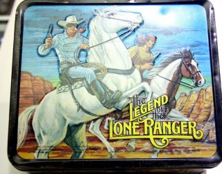 VINTAGE 1980 Alladin LEGEND OF THE LONE RANGER LUNCHBOX WITH THERMOS 2