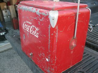 VINTAGE 1950 ' S DRINK COCA COLA BOTTLES COKE METAL COOLER PROGRESS REFRIG CO 3