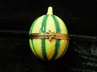 Vintage Signed A.  N.  Peint Main Limoges France Watermelon Green Squash Melon