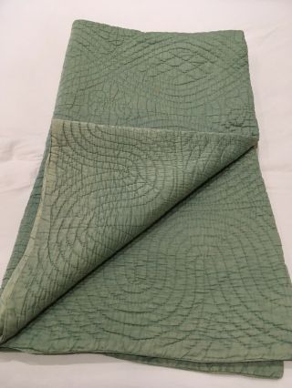 Large Antique Hand Stitched Durham Quilt