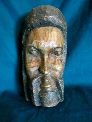 Vintage Carved Wood Black Americana Head Bust Primitive Folk Art
