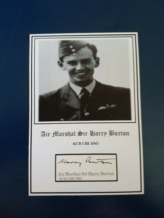 Wwii Raf Bomber Pilot & Commander Am Sir Harry Burton Kcb Cbe Dso Signed