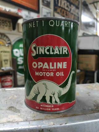 Sinclair Opaline Motor Oil 1 Quart Oil Can White Dino Sinclair Oil