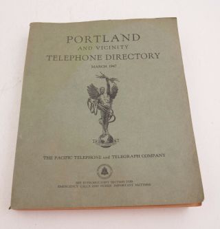 Portland Oregon 1947 Pacific Telephone Directory Phone Book (d3l - 2) Yellow Pages