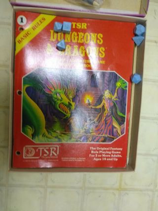 Vintage 1980 Dungeons & Dragons Fantasy Adventure Game Basic Box Set 1 - TSR 1011 2