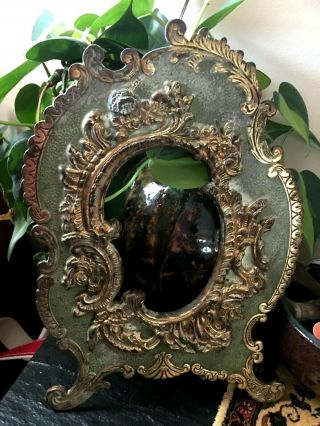 Antique Art Nouveau / Baroque / Rococco National Brass Picture Frame