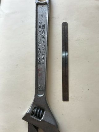 Snap On Blue Point 12 " Adjustable Vintage Wrench,  Jaw Size 1 - 3/8 "