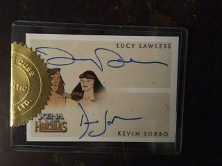 Xena & Hercules Animated Lucy Lawless & Kevin Sorbo Dual Autograph Incentive