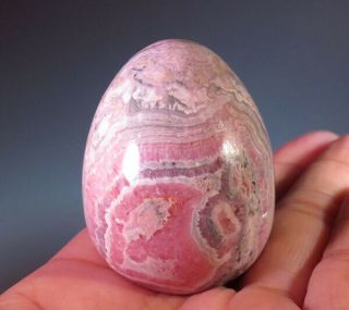 43mm (1.  7 ") Pink Rhodochrosite Crystal Gemstone Egg Sphere From Argentina 7499