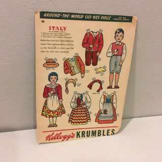 Vintage Cereal Premium Paper Dolls Kellogg 