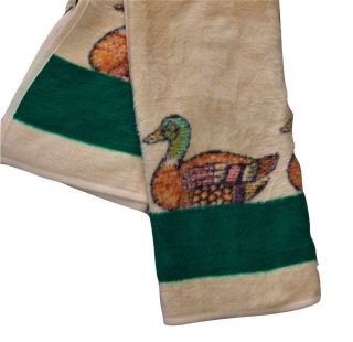 Biederlack Of America Vintage Acrylic Mallard Ducks Blanket Tan Green 60x78 Usa