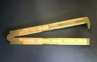 Vintage Wooden Folding/extending Ruler,  No 32,  15 " Long Extended