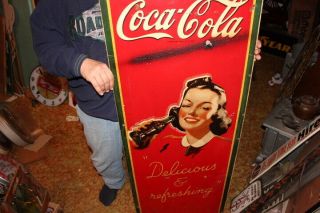 Rare Large Vintage 1945 Coca Cola Soda Pop Gas Station 54 