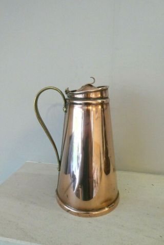 WAS Benson Arts and Crafts Copper Brass Lidded Jug 2