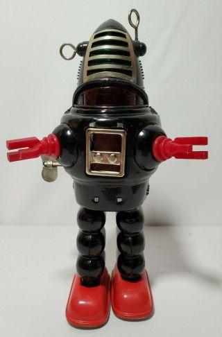 Vintage 1970 ' s Yoshiya KO ST Action Planet Robot Tin Key SPARKY Robby W/ Box 2