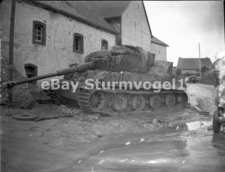 Wwii Photo Negative Captured German Tiger Tank Panzer