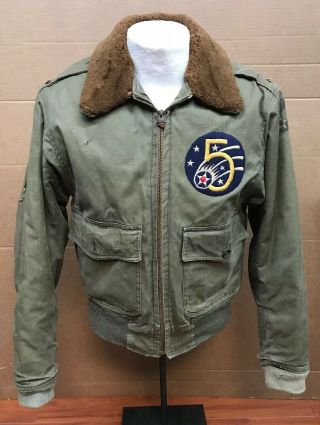 Wwii Us Aaf B10,  B - 10 Flight Jacket Army Air Corps Patch 5th Air Force