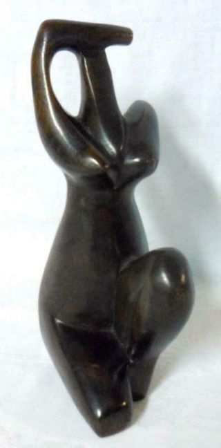 Hand Carved Wood Carving Mid Century Danish Modern Abstract Nude Sculpture