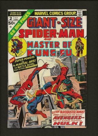 Giant Size Spiderman And Master Of Kung Fu 2 Vf,  8.  5 High Res Scans